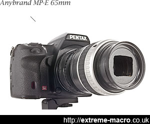 anybrand MP-E 65mm extreme macro lens for Pentax